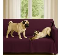 Byour3 - Copridivano 3 4 2 Posti Cotone Misto DOPPIO Telo Granfoulard Lavabile Teli Arredo Multiuso Universale Salvadivano Coperta Protezione Divani con o senza penisola (Amarena, 3 posti)