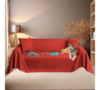 Byour3 - Copridivano 3 4 2 Posti SUPER IMPERMEABILE Antimacchia Antipelo Lavabile Protezione Divani Gatti Cani Bambini Salvadivano Rettangolare Resistente Facile da Pulire (Rosso, 4 posti)