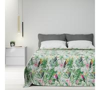 Byour3 - Copriletto Cotone Misto Matrimoniale Letto Singolo Piazza E Mezza Fantasia Primaverile Estivo Telo Arredo Copritutto Multiuso Copridivano GrandFoulard Coperta (Tropical Tucano, Singolo)