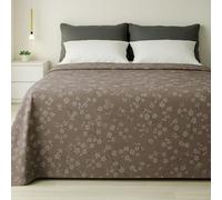 Byour3 - Copriletto Matrimoniale FANTASIA 100% Cotone Letto Singolo Piazza e Mezza Telo Arredo Copritutto Multiuso Coperta GrandFoulard Morbido Lavabile (Sakura Tortora, Matrimoniale)
