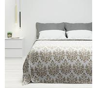 Byour3 - Copriletto Puro Cotone Matrimoniale Letto Singolo Piazza E Mezza Fantasia Damascato Primaverile Estivo Telo Arredo Copritutto Multiuso Copridivano GrandFoulard Coperta (Ecrù, 1 P e mezzo)