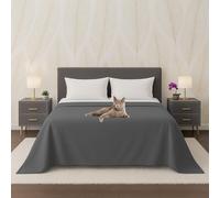 Byour3 - Copriletto PURO COTONE Organico 100% LEGGERO Letto Matrimoniale Singolo Piazza e Mezza Granfoulard Rettangolare Anallergico Telo Arredo Multiuso Copritutto (Grigio Antracite, Matrimoniale)