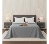 Byour3 - Copriletto PURO COTONE Organico 100% LEGGERO Letto Matrimoniale Singolo Piazza e Mezza Granfoulard Rettangolare Anallergico Telo Arredo Multiuso Copritutto (Grigio Acciaio, Matrimoniale)
