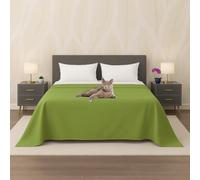 Byour3 - Copriletto PURO COTONE Organico 100% LEGGERO Letto Matrimoniale Singolo Piazza e Mezza Granfoulard Rettangolare Anallergico Telo Arredo Multiuso Copritutto (Verde, Matrimoniale)