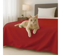 Byour3 - Copriletto PURO COTONE Organico 100% LEGGERO Letto Matrimoniale Singolo Piazza e Mezza Granfoulard Rettangolare Anallergico Telo Arredo Multiuso Copritutto (Rosso, Singolo)