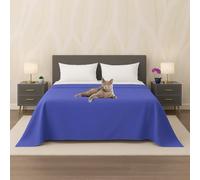 Byour3 - Copriletto PURO COTONE Organico 100% LEGGERO Letto Matrimoniale Singolo Piazza e Mezza Granfoulard Rettangolare Anallergico Telo Arredo Multiuso Copritutto (Blu Royal, Matrimoniale)