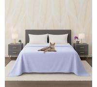Byour3 - Copriletto PURO COTONE Organico 100% LEGGERO Letto Matrimoniale Singolo Piazza e Mezza Granfoulard Rettangolare Anallergico Telo Arredo Multiuso Copritutto (Celeste, 1p. e mezzo)