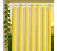Byour3 - Tende Impermeabili Da Sole Per Esterno Con Passanti In Stoffa A Caduta Antimuffa - Tenda Laterale Gazebo Con Anelli In Tessuto X Terrazzo Balcone Pergola Patio (Rigato Giallo, L.320 x 285H)