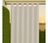 Byour3 - Tende Impermeabili Da Sole Per Esterno SU MISURA Con Passanti In Stoffa A Caduta Antimuffa - Tenda Laterale Gazebo Con Anelli In Tessuto X Terrazzo Balcone Pergola (Naturale, L.350 x 285H)