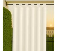Byour3 - Tende Impermeabili Da Sole Per Esterno SU MISURA Con Passanti In Stoffa A Caduta Antimuffa - Tenda Laterale Gazebo Con Anelli In Tessuto X Terrazzo Balcone Pergola (Avorio, L.350 x 285H)