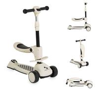 Byox Monopattino per Bambini Checkmate 2 in 1, Balance Bike, Suono, Luce, colorazione:Bianco