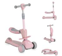 Byox Monopattino per Bambini Checkmate 2 in 1, Balance Bike, Suono, Luce, colorazione:Rosa