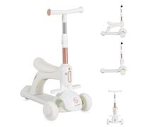 Byox Velvet Royal 2 in 1 Balance Bike con Musica ed Effetti Luminosi Poggiapiedi, colorazione:Bianco