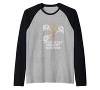 Bypass Open Heart Surgery Survivor Vintage Recovery da Uomo Maglia con Maniche Raglan