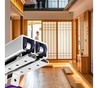 Bypass - Set hardware per porte scorrevoli in legno, rulli lisci, kit appendiabiti per porta doppia camera