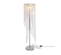 BYPIAOERZ Lampada da Terra in Cristallo Artistico K9 con Interruttore a Pedale, Argento, Lampada LED, 150 cm