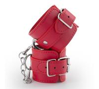 ByPlay Manette Resistenti Pelle Sintetica Regolabili Giocattoli Adulti - Grillo Mani Costume Coppie Adulto (Mogli Rosse)