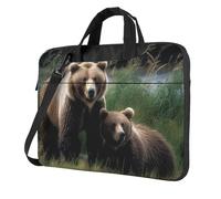 BYPPJGH A Mother And A Cub Bears Borsa a tracolla per computer portatile per uomo donna borsa messenger borsa a tracolla con maniglia per laptop impermeabile, Nero , 13 inch