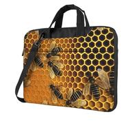 BYPPJGH Bees On Hive Borsa a tracolla per computer portatile per uomo donna borsa a tracolla borsa a tracolla borsa a tracolla borsa impermeabile per laptop, Nero , 15.6 inch