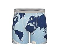 BYPPJGH Blue Map Of The World - Boxer da uomo in cotone traspirante, a gamba lunga, con tasca 3D integrata, Grigio chiaro, S-3XL