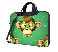 BYPPJGH Borsa a tracolla per computer portatile con scimmia intelligente verde per uomo e donna borsa a tracolla borsa a tracolla borsa impermeabile per laptop, Nero , 14 inch