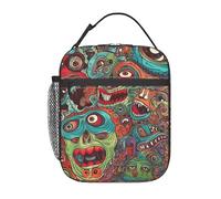 BYPPJGH Borsa per il pranzo con mostro astratto isolata riutilizzabile scatola per il pranzo grande capacità a prova di perdite borse per il pranzo borse per pasti per donne uomini lavoro ufficio