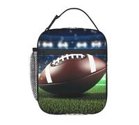 BYPPJGH Borsa termica per il pranzo a tema football americano, riutilizzabile, di grande capacità, a prova di perdite, per donne, uomini, lavoro, ufficio, picnic, viaggi