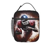 BYPPJGH Borsa termica per il pranzo a tema football americano, riutilizzabile, di grande capacità, a prova di perdite, per donne, uomini, lavoro, ufficio, picnic, viaggi