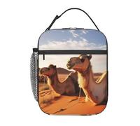 BYPPJGH Borsa termica per il pranzo riutilizzabile con cammelli e resto del deserto, grande capacità, a prova di perdite, per donne, uomini, lavoro, ufficio, picnic, viaggi