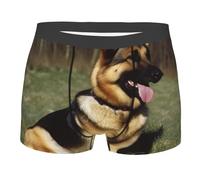 BYPPJGH Boxer da uomo, morbidi e traspiranti, biancheria intima da pastore tedesco, in cotone elasticizzato, con tasca per il contorno, senza etichetta per il massimo comfort, Nero , XXL-3XL
