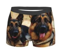 BYPPJGH Boxer da uomo, morbidi e traspiranti, biancheria intima da pastore tedesco, in cotone elasticizzato, con tasca per il contorno, senza etichetta per il massimo comfort, Nero , XL-3XL