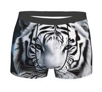 BYPPJGH Boxer da uomo, morbido e traspirante, biancheria intima bianca tigre in cotone elasticizzato da uomo, biancheria intima coperta con custodia contorno, senza etichetta per il massimo comfort, L