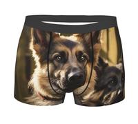BYPPJGH Boxer da uomo, morbido e traspirante, biancheria intima da pastore tedesco, in cotone elasticizzato, da uomo, coperto con custodia sagomata, senza etichetta per il massimo comfort, Nero , XL