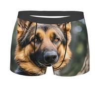 BYPPJGH Boxer da uomo, morbido e traspirante, biancheria intima da pastore tedesco, in cotone elasticizzato, da uomo, coperto con custodia sagomata, senza etichetta per il massimo comfort, Nero , S