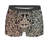 BYPPJGH Boxer da uomo, morbido e traspirante, con calendario Maya, fine del mondo, in cotone elasticizzato, con tasca per il contorno, senza etichetta per il massimo comfort, Nero , M-3XL