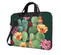 BYPPJGH Cactus Floreale Bloom Borsa A Tracolla Del Computer Portatile Per Gli Uomini Delle Donne Della Cartella Borsa Messenger W/Strap Maniglia Impermeabile Del Computer Portatile, Nero , 13 inch