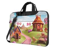 BYPPJGH Candy Beautiful Land Borsa a tracolla per laptop per uomo donna borsa a tracolla borsa a tracolla borsa a tracolla borsa impermeabile per laptop, Nero , 13 inch