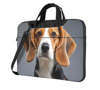BYPPJGH Carino Beagle Laptop Borsa A Tracolla Per Gli Uomini Donne Valigetta Messenger Bag W/Strap Maniglia Impermeabile Del Computer Portatile Sacchetto Del Manicotto, Nero , 15.6 inch