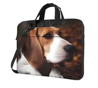BYPPJGH Carino Beagle Laptop Borsa A Tracolla Per Gli Uomini Donne Valigetta Messenger Bag W/Strap Maniglia Impermeabile Del Computer Portatile Sacchetto Del Manicotto, Nero , 13 inch