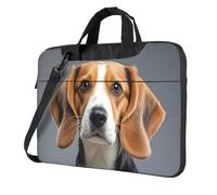 BYPPJGH Carino Beagle Laptop Borsa A Tracolla Per Gli Uomini Donne Valigetta Messenger Bag W/Strap Maniglia Impermeabile Del Computer Portatile Sacchetto Del Manicotto, Nero , 14 inch