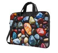 BYPPJGH Colore Pietre Hippie Borsa A Tracolla Del Computer Portatile Per Gli Uomini Delle Donne Borsa Messenger Valigetta W/Tracolla Maniglia Impermeabile Del Computer Portatile Del, Nero , 14 inch