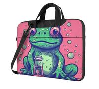 BYPPJGH Frog Fissando Bottiglia Borsa A Tracolla Del Computer Portatile Per Gli Uomini Donne Valigetta Messenger Bag W/Strap Maniglia Impermeabile Del Computer Portatile Del Manicotto Del, Nero , 14