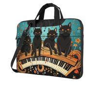 BYPPJGH Gatti Sdraiati Sul Piano Laptop Borsa A Tracolla Per Gli Uomini Donne Borsa Messenger Valigetta W/Tracolla Maniglia Impermeabile Del Computer Portatile Borsa Del Manicotto, Nero , 15.6 inch