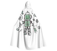 BYPPJGH Mantello con cappuccio di Halloween per adulti linea robot lunghezza intera mantello mantello Halloween Natale Cosplay Costume per uomini e donne