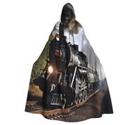 BYPPJGH Mantello con cappuccio per adulti a vapore treno a tutta lunghezza mantello mantello Halloween Natale Cosplay Costume per uomini e donne