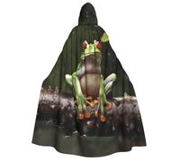 BYPPJGH Mantello con cappuccio per adulti, albero della pace, rana, mantello a lunghezza intera, mantello per Halloween, Natale, cosplay, costume per uomini e donne