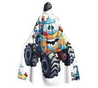 BYPPJGH Mantello con cappuccio per adulti carino Monster Trucks a lunghezza intera mantello mantello Halloween Natale Cosplay Costume per uomini e donne