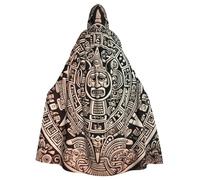 BYPPJGH Mantello con cappuccio per adulti, con calendario Maya, fine del mondo, mantello a lunghezza intera, mantello per Halloween, Natale, cosplay, costume per uomini e donne