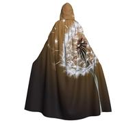 BYPPJGH Mantello con cappuccio per adulti con dente di leone soffiato in fiore mantello a lunghezza intera mantello mantello Halloween Natale cosplay costume per uomini e donne