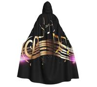 BYPPJGH Mantello con cappuccio per adulti con nota musicale romanzo a lunghezza intera mantello mantello Halloween Natale Cosplay Costume per uomini e donne